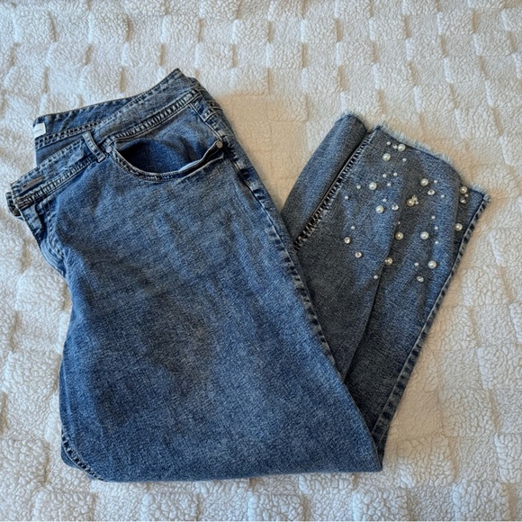 Denim - Blue Denim Women's Jeans with Embellishments